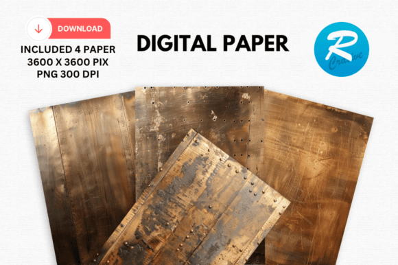Download Bronze Metal Digital Paper Backgrounds - Bronze Collection