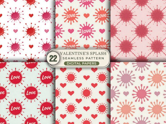 Download Valentine Heart Splash Pattern - Heart splash Collection