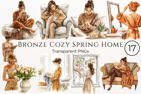 Download Bronze Cozy Spring Home Clipart - Bronze Collection