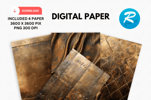 Download Bronze Metal Digital Paper Backgrounds - Bronze Collection