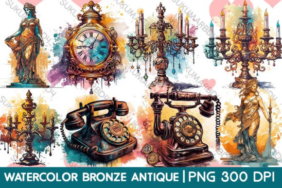 Download Watercolor Bronze Antique Clipart - Bronze Collection