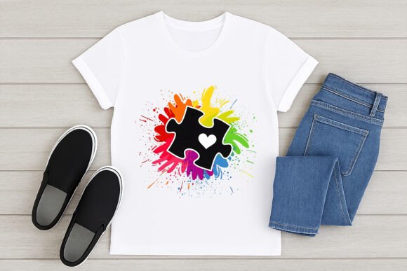 Download Autism Puzzle Heart Splash Design - Heart splash Collection