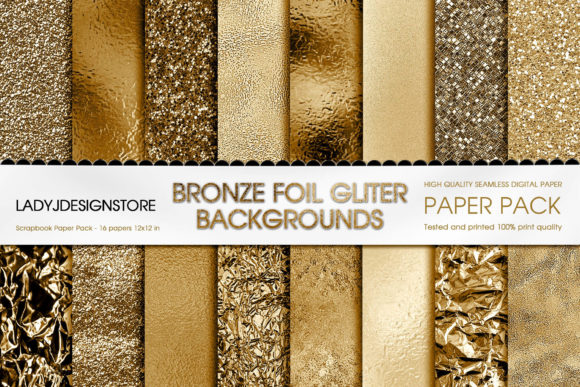 Download Bronze Foil Glitter Digital Paper - Bronze Collection