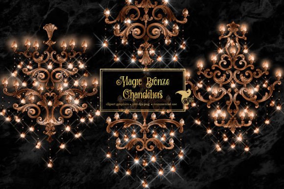 Download Magic Bronze Chandelier Clipart - Bronze Collection