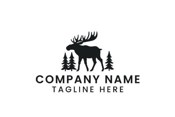 Download Wilderness Moose with Pines Logo Design - Premium Resources