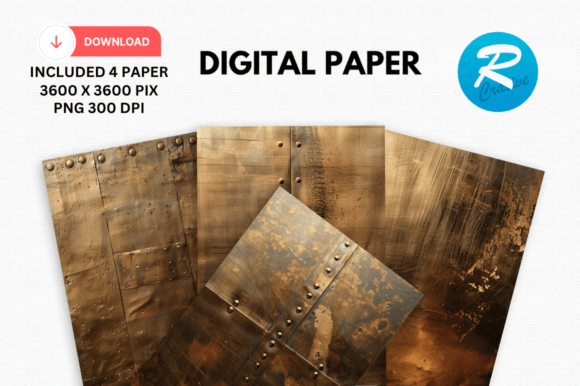 Download Bronze Metal Digital Paper Backgrounds - Bronze Collection